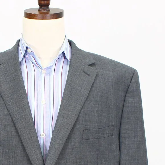 Ralph Lauren 50R Gray Solid 2-Button Sport Coat Blazer Jacket T603